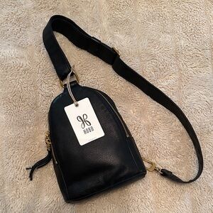 HOBO Fern Sling Black Pebbled Leather Shoulder Bag